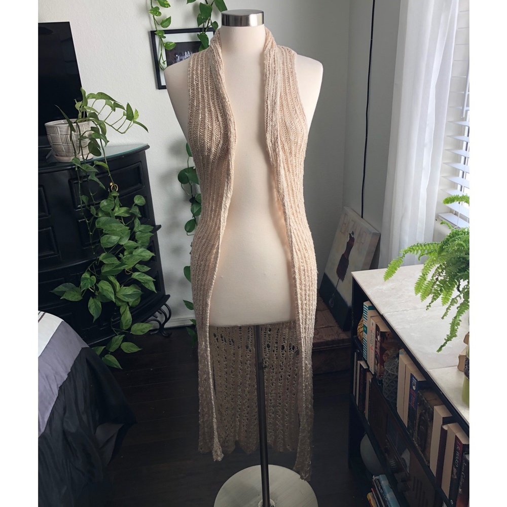 Long Knit Sleeveless Boho Top